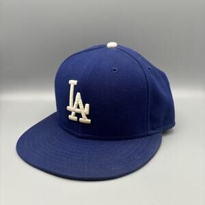 LA Dodgers New Era 59Fifty Hat Cap 7 1/8 On-Field Blue